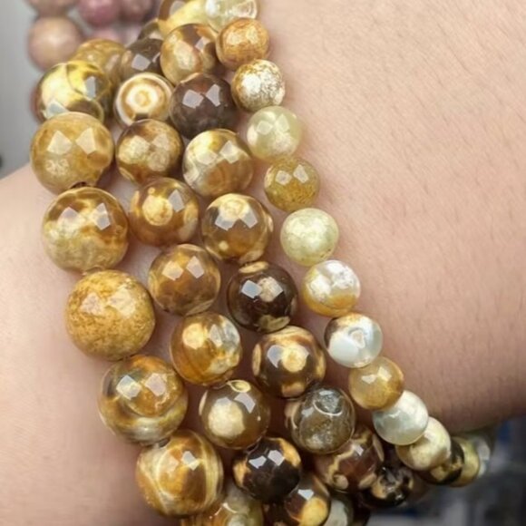 Leopard Skin Jasper  15" Strand - Picture 2 of 3